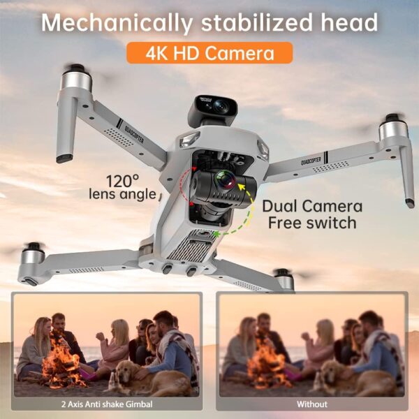 X-Verse KF102 MAX Drone with Camera 4K, 360° Obstacle Avoidance, 2 Axis Gimbal, GPS Foldable Quadcopter with Brushless Motor, 30Mins Long Flight Time (1 Battery) - Image 4