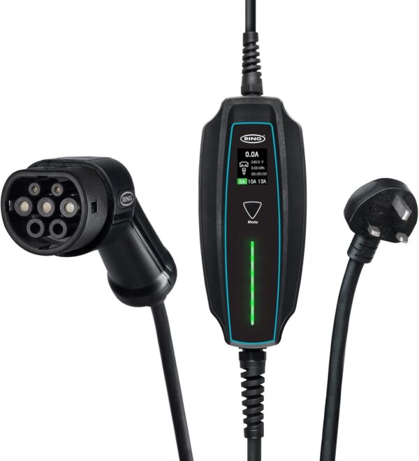 Ring Automotive 3-Pin Plug to Type 2 Electric Vehicle Charging on the go Cable With Storage Case - Image 2