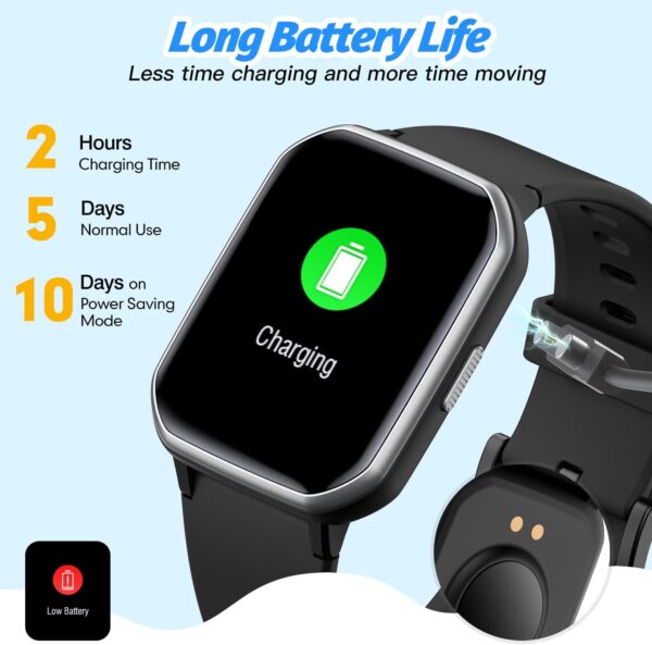Kids Smart Watch for Boys,IP68 Waterproof Kids Fitness Tracker Watch with 1.5 Inch DIY Face,Heart Rate Sleep Monitor,19 Sport Modes,Calories Counter,Alarm Clock,Great Gifts for Children 6+ (Black) - Image 9