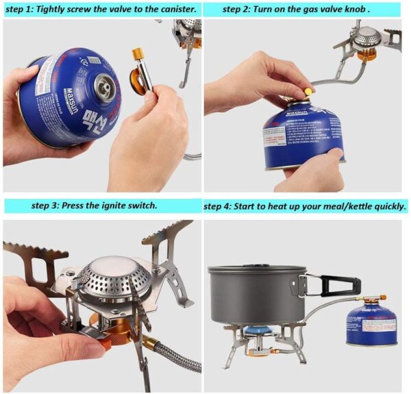 Gocheer Portable Camping Gas Stove, High Power 3000W / 3200W Mini Foldable Outdoor Split Stove With Cooking Burnerwith Carry Case Box - Image 4