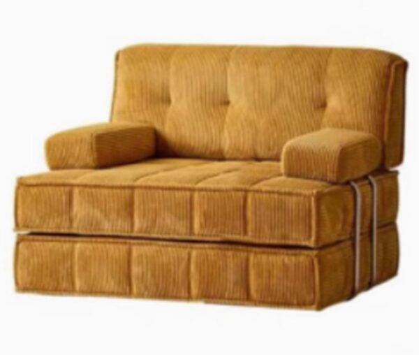 KIBONCY Corduroy Fabric Modular Sectional Sofa, Convertible Sofa Bed, Beige, Traditional Style, With Armrests - Image 2