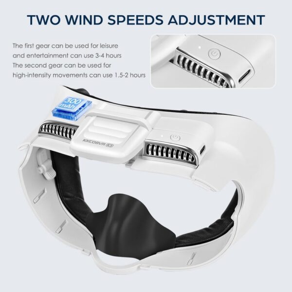 KKCOBVR K3 Facial Interface Fan with Leather Face Pad Compatible with Meta Quest3, Relieve Lens Fogging and Fits Use with Quest 3 Head Strap - Image 3