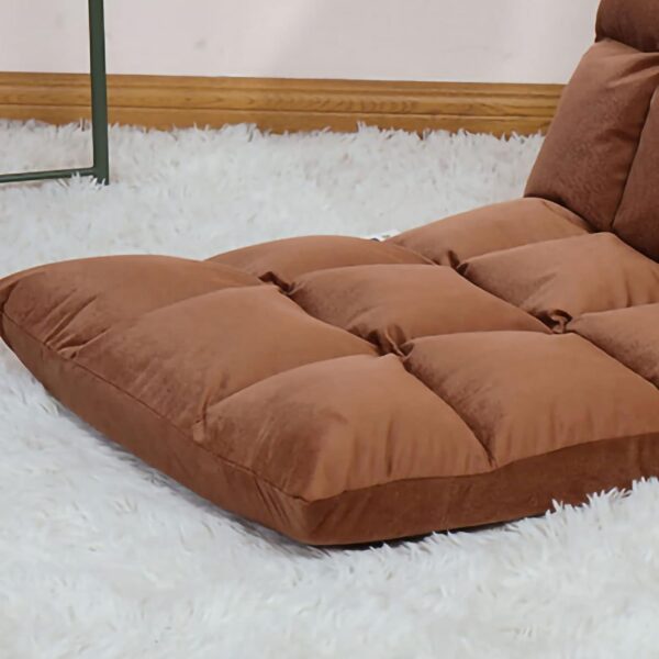 Floor Chair Foldable Adjustable Sofa Bed Beanbag for Gaming Sleeping Relaxing Reading Coffee Color - Image 6