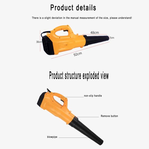 ALSUP 6800W electric handheld leaf blower blower, leaf blower blower for ash cleaning and dust blowing industrial leaf blower, electric leaf blower with 6-speed boost,15m - Image 5