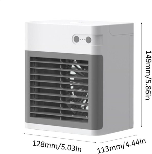 Rechargeable Evaporative Air Cooler - Portable Air Conditioner Fan, Wireless Air Cooling Fan, Colour LED Light with 3 Wind Speeds, 900 ml Water Tank, Personal AC Unit - Image 5