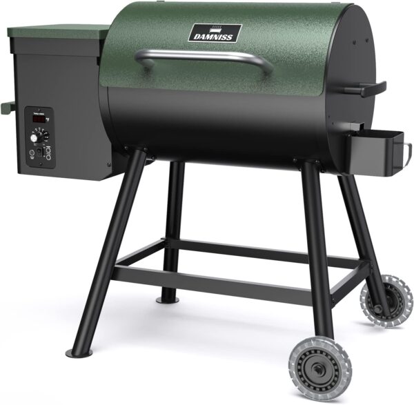 DAMNISS Grills DAPG-03 Electric Wood Pellet Smoker Grill, 456 SQ.IN Cook Area Pellet Grill with Auto Feed & PID Temperature Control (180-450°F), 8 in 1 BBQ Grill for Backyard Outdoor - Image 2