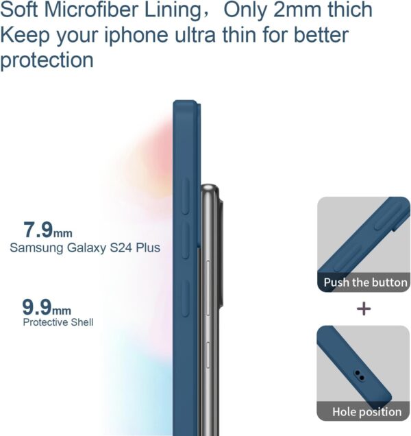 ORDA for Samsung Galaxy S24 Plus Case Silicone Camera Protection Ultra Slim Case Soft Gel for Samsung Galaxy S24+ Phone Case Cover Rubber Anti-Scratch Compatible for 6.65" Matte Blue - Image 5