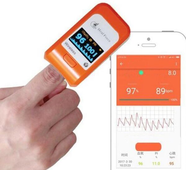 OXIMETERS HealForce PC-60NW Fingertip Pulse, Bluetooth Wireless, Heart Rate Monitor, SpO2, PR, PI Multiple Detection, APP Support - Image 2