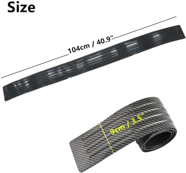 Youngine Universal Carbon Fibre Rubber Rear Guard Bumper Protector Anti-Scratch Trim Cover for Car Pickup SUV Truck,104cm/41 inches - Image 3