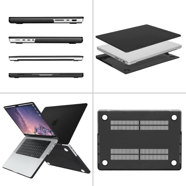 MOSISO Compatible with MacBook Pro 16 inch Case 2025 2024 2023 2022 2021 M4 M3 M2 M1 A3403 A3186 A2991 A2780 A2485 Pro Max, Plastic Hard Shell Cover&KeyboardSkin&Screen Protector&Pouch, Black - Image 6