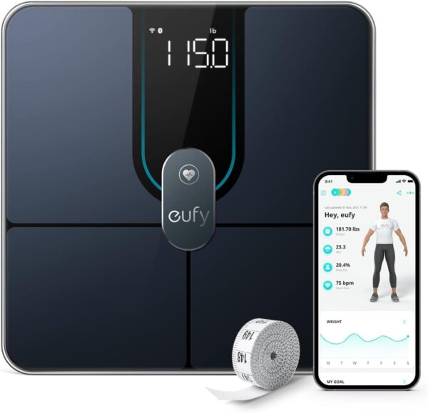 eufy Scales for Body Weight, Digital Bathroom Scales with Wi-Fi Bluetooth, 16 Measurements, Weight, Heart Rate, Body Fat, BMI, Muscle & Bone Mass, 3D Virtual Model, High Accuracy, Smart Scale P2 Pro - Image 2
