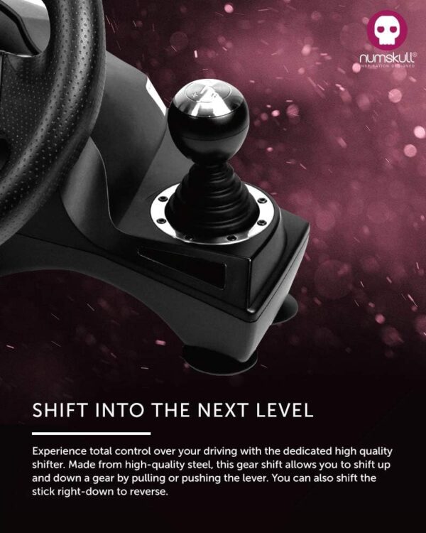 Numskull Next-Gen Pro Racing Wheel with Pedals and Shifter - Compatible with Xbox Series X|S, Xbox One, PS4, Nintendo Switch and PC - Realistic Steering Wheel Controller Accessory - Image 5