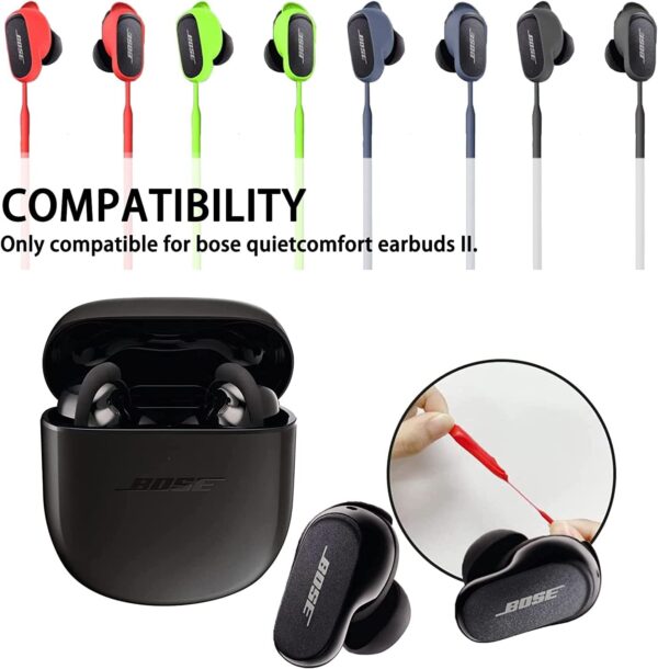 Miimall Compatible with Bose QuietComfort Earbuds II Anti-lost Strap, Soft Silicone Earbud Lanyard, Anti-lost Sports Straps for Bose QuietComfort Earbuds II-Night Green - Image 6