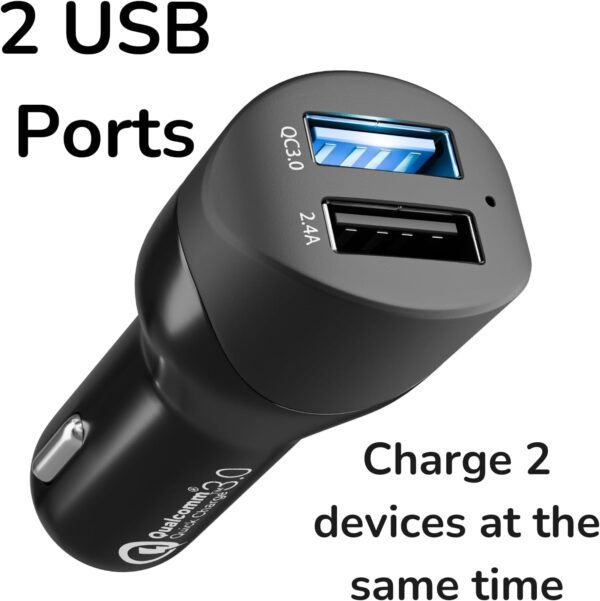 pluX Car Charger Adapter USB C 54W 12V USB Socket [USBA 36W+USBA 28W]with 60W 3.3ft USB C Cable PD3.0 Car Phone Charger Fast Charge Cigarette Lighter USB Charger for iPhone 16 Pro Max Plus 15 Samsung - Image 5