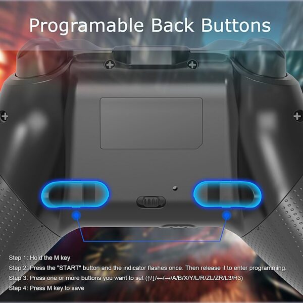 FireFox II Turbo Game Controller 2024 Upgraded Version, Wireless Game Controller Android IOS Switch PC PS3 PS4 Phone Holder Six Axis Vibration Turbo Fire Dual Triggers Macro Back Keys - Image 8