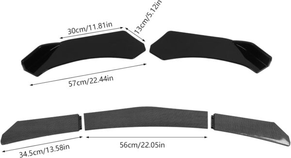 Longzhuo 5pcs Front Bumper Lip Body Kit Universal Lip Splitter Spoiler Diffuser Canard Protector for Car - Image 5