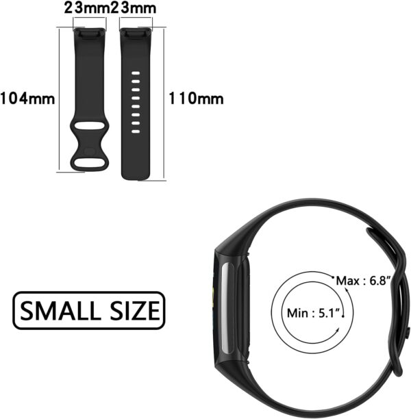 TopPerfekt Straps Compatible with Fitbit Charge 5 Strap, Adjustable Soft Silicone Sport Replacement Watch Band Wristbands Bracelet for Charge 5 Activity Tracker Women Men - Image 5