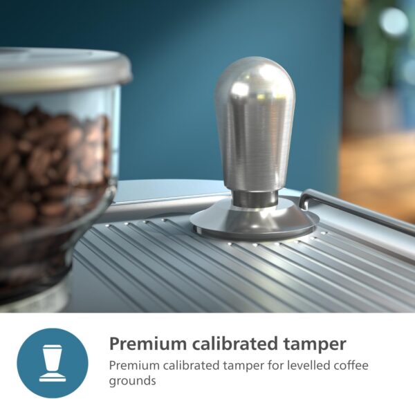Philips Barista Brew Espresso Machine - Intuitive Guidance. Calibrated Tamping. Elegant Design. 280g Dual Bean Container. Semi Automatic Espresso Machine. Metal Silver (PSA3228/01) - Image 5
