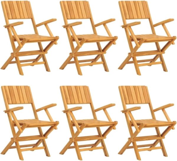 CFODOJ Outdoor Outdoor Furniture Sets-home-7 Piece Garden Dining Set Solid Wood Teak - Image 4
