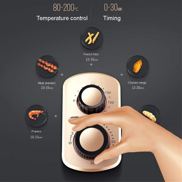 Dbtxwd Air Fryer for Healthy Oil Free Or Low Fat Cooking, Rapid Air Circulation System Frying Technology 30 Minute Timer and Adjustable Temperature Control - Image 7