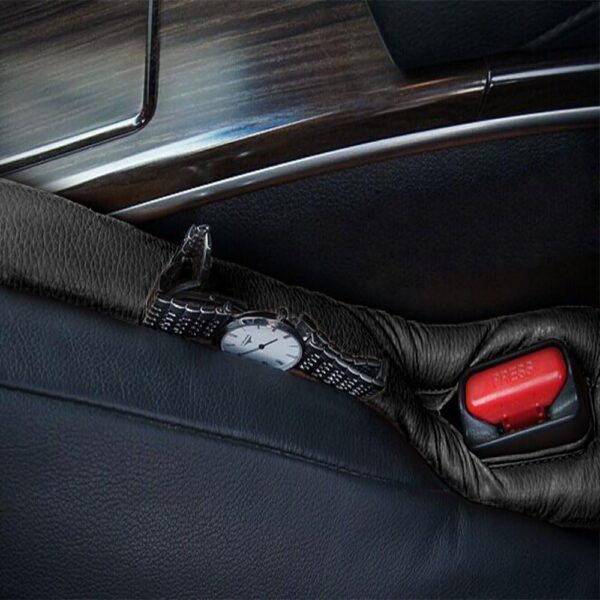2 PCS Black PU Leather Car Seat Gap Filler, Universal Accessory,Car seat gap filler pad,Seat Gap Soft Pad for Car Seat, Universal Gap Filler Pad Slot Plug Cover Pad for Most Models of Cars - Image 5
