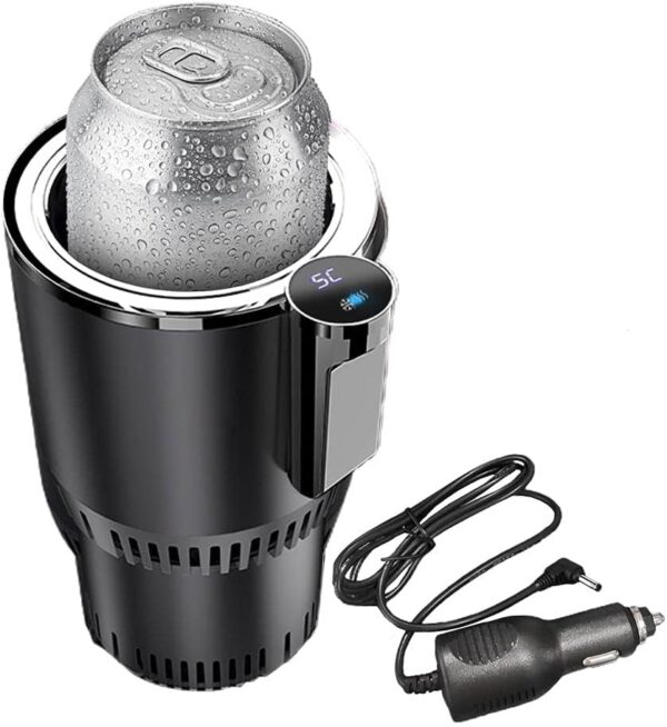Car Cup Warmer Cooler,2-in-1 Smart Car Cup Mug Holder Auto Car Cooling and Heating Cup Holder,Mug Drinks Holder, Car Refrigerator Cooler Insulation Drink Cooler (black) - Image 2
