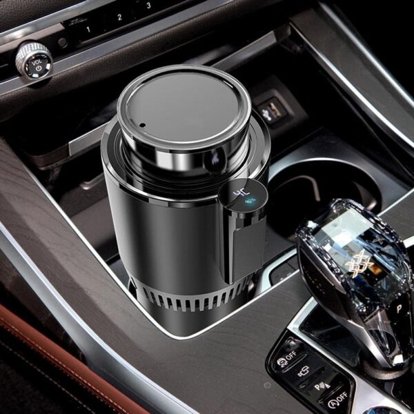 Car Cup Warmer Cooler,2-in-1 Smart Car Cup Mug Holder Auto Car Cooling and Heating Cup Holder,Mug Drinks Holder, Car Refrigerator Cooler Insulation Drink Cooler (black) - Image 3