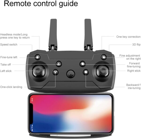 OCCOKO UAV 4k High Definition Dual Camera Aerial Photography Fixed Height E525 Aircraft Remote Control Aircraft Easy to Cool (Grey, One Size) - Image 4
