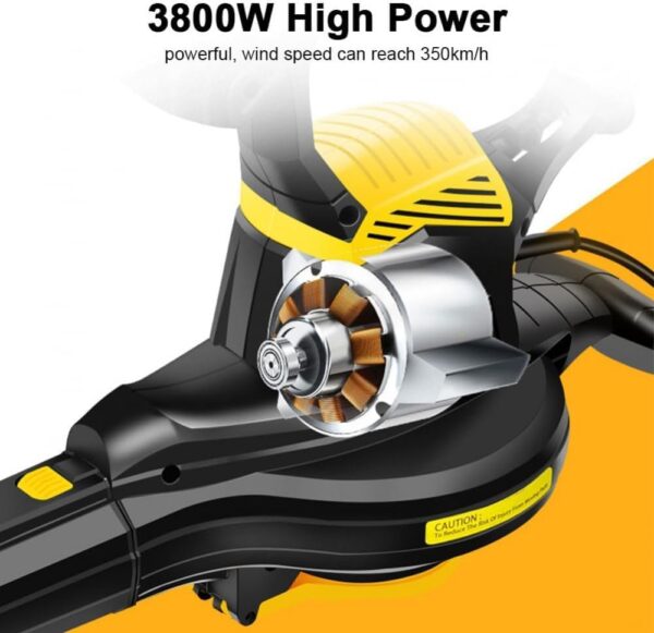 Electric Garden Blower and Vacuum, 3800W Garden Leaf Blower & Vacuum Shredder with 40LCollection Bag, 16:1 Shredding Ratio, for Blowing Leaves, Chips, Dust, Debris - Image 6