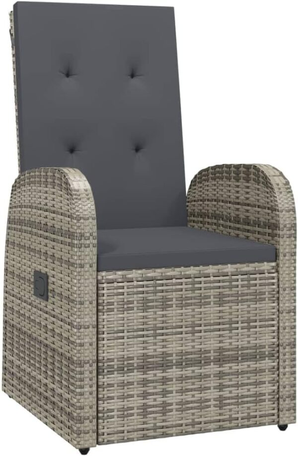 NQJIBUE Item-7 Piece Garden Dining Set Grey Poly Rattan&Solid Wood Acacia,Outdoor Outdoor Furniture Sets - Image 6