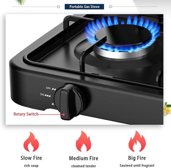 HLGKBY Camping Double Burner Camping Stove, 4.4KWCamping Stove Gas Portable with Lid,Outdoor Camping Cooker LPG,Adjustable Temperature Control, Automatic Ignition System for Picnic, Barbecue, Camping - Image 8
