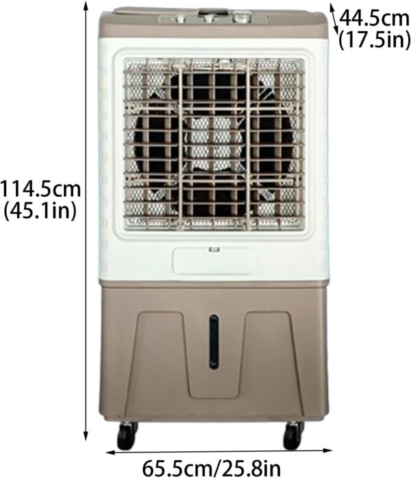 Portable Air Conditioners, 120°Oscillation Three Wind Speed Evaporative Cooler, Large Water Tank Air Cooler for Room Office(65.5 * 44.5 * 114.5cm) - Image 3