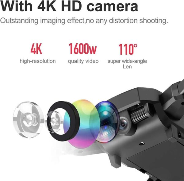 TsoLay 4K Drone, Remote Control Aircraft HD Aerial Four-axis Aircraft with Dual cameras, Foldable 15 Mins Flight Time Allow Gesture Photo, Optical flow positioning fixed point, for Beginners - Image 3