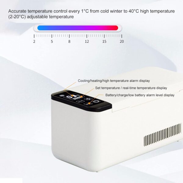 ZGYOZMNG Portable Insulin Refrigerator, Smart Insulin Refrigerated Box, USB Rechargeable Medicine tat with Built-in 6700mah Lithium Battery, Mini Refrigerator 2-20℃,Temperature Control Type A - Image 3