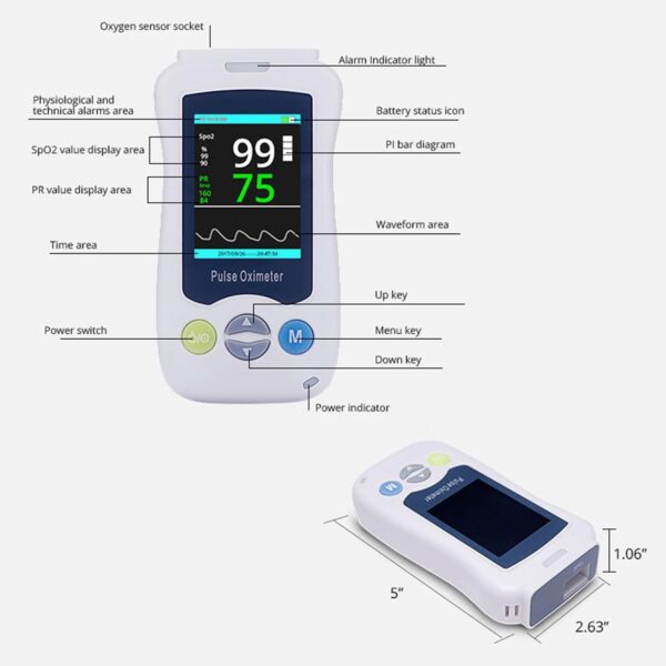 XJZHANG Fingertip Pulse Oximeter, Superior Measuring Accuracy Exquisite, LED Display Compact and Lightweight Fingertip Saturation Monitors, with Bar Graph - Image 3