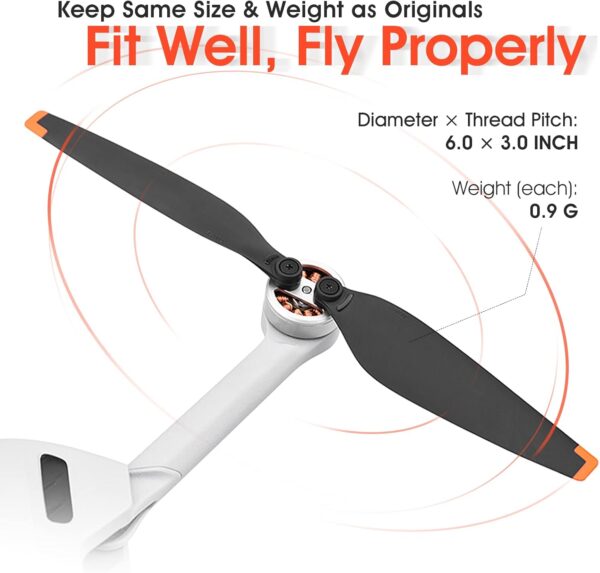 8PCS Drone Propellers for DJI Mini 3 Pro, Replacement Propellers Low-Noise Props Blade Spare Wings for DJI Mini 3 Pro Fly More Combo Accessories - Image 6