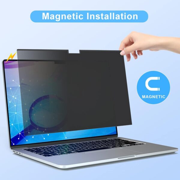 ZOEGAA Macbook Pro 16 Inch Privacy Screen(2021-2024, M1/M2/M3/M4), Magnetic Removable Anti Blue Light Macbook Pro 16 Privacy Screen With Webcam Cover for Apple Mac Pro 16.2 in (A2991/A2485/A2780) - Image 3