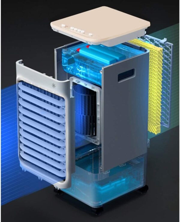 Portable Air Conditioner Fan Air Cooler, Air Conditioner Portable Evaporative Small Misting With Remote Control Humidifier Fan And Bladeless Noiseless Fan, For Office, Dorm, Room(Free Ice Tray) - Image 6