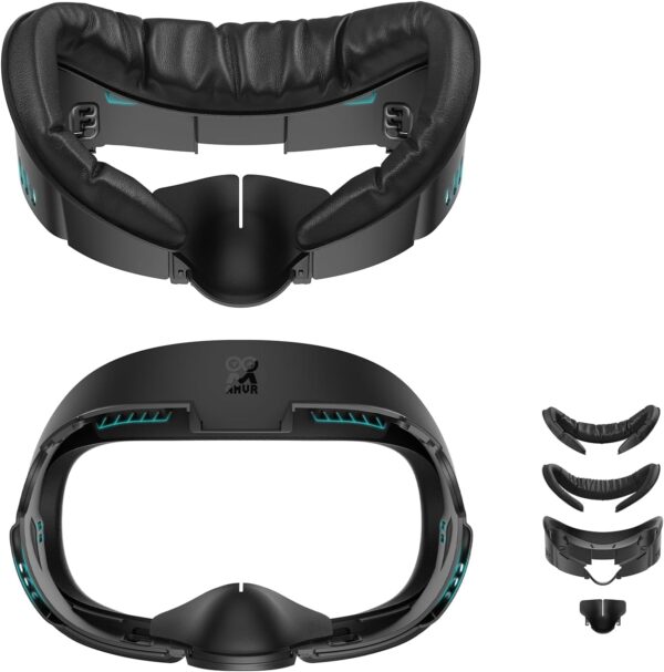 AMVR Face Cover Pad Facial Interface Compatible with Meta/Oculus Quest 3 Accessories, with Soft PU Face Cushion Pad Replacement for Quest 3 and Breathable Ice Silk Cotton - Image 2