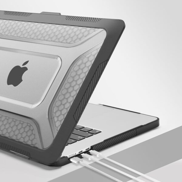MOSISO Compatible with MacBook Air 15 inch Case 2025 2024 2023 M4 M3 M2, Hard Cover for MacBook Air Case A3241 A3114 A2941 Honeycomb Shockproof TPU Bumper Fold Kickstand&Keyboard Skin, Black - Image 8