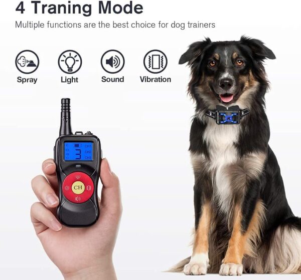 Anti Barking Collar with 2600ft Remote Control, SOYAO Dog Training Collar with Vibration & Spray & Sound, Anti Bark Collar for Small Medium Large Dog - Image 3