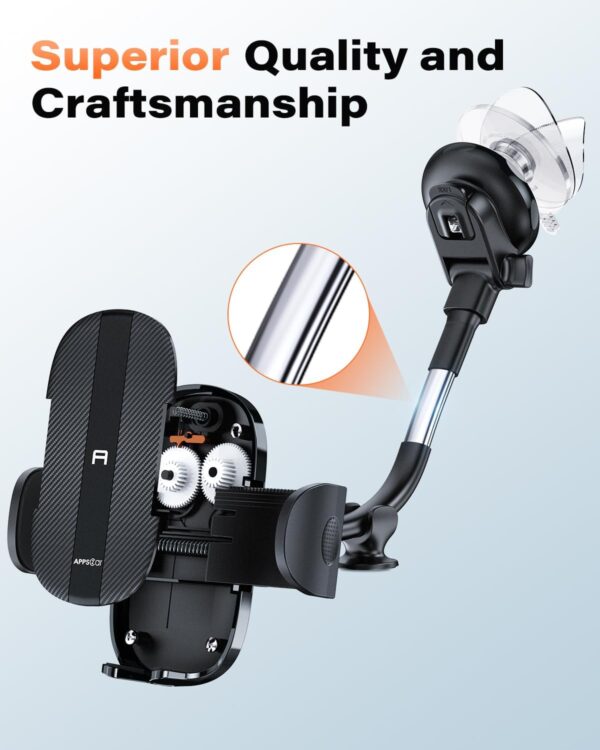 APPS2Car Car Phone Holder - Windshield Mount, Strong Suction, Compatible for 4.7-6.8" iPhone 14/13/12 Pro Max, Samsung S22+ - Image 8