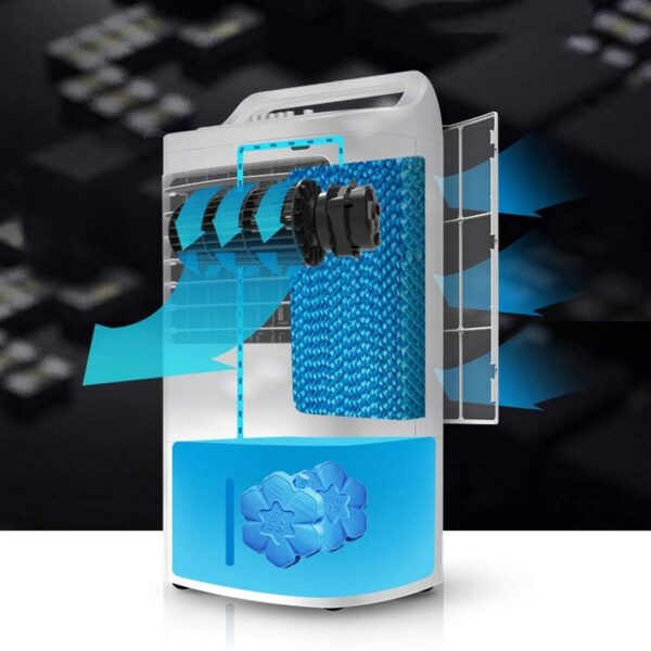 Portable Air Conditioner Fan Portable Air Cooler, Evaporative Misting Humidifier Air Conditioner Fan And Bladeless Noiseless Fan, For Office, Dorm, Room(Free Ice Tray) - Image 6