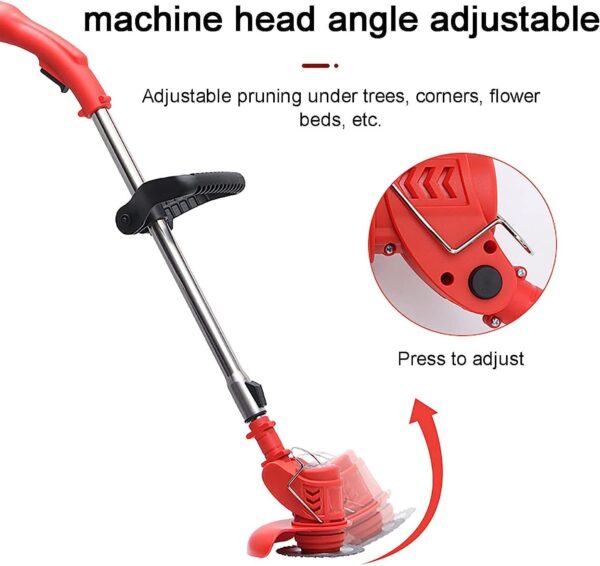 ELzEy Cordless Lawn Mower, Light Weeder 24V Battery Adjustable Machine Head Adjustable Length Rechargeable Lawn Mower Portable Garden Lawn Trimmer - Image 4