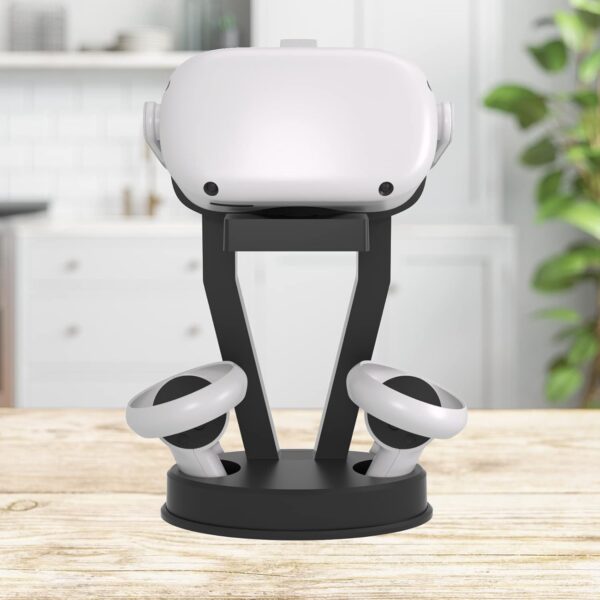 Digicharge VR Headset Stand for Oculus Meta Quest 3S / Quest 3 / Quest 2 / PS VR Display Mount Station for Headset and Touch Controllers, VR Storage Holder Stand with Base for Controllers - Image 7