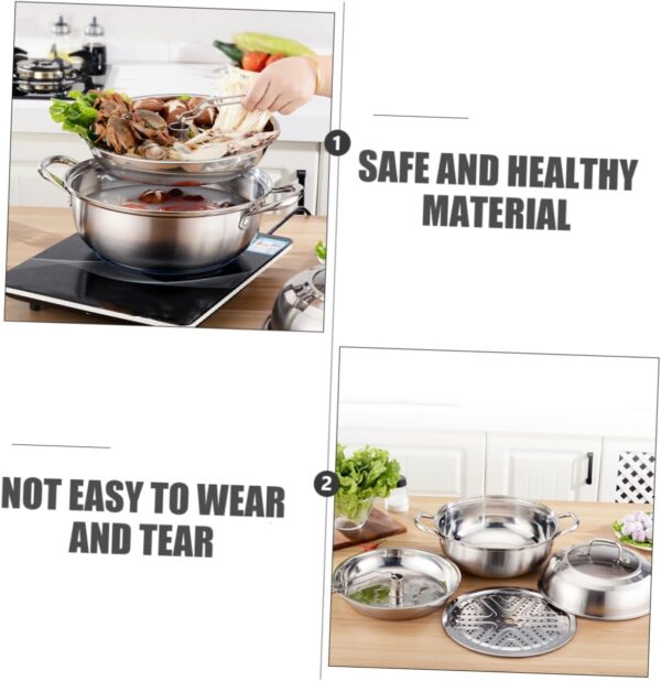 ELAYARD Cookware Set Multi Function Pot Steam Pot Gas Stove Compatible Stainless Steel - Image 6