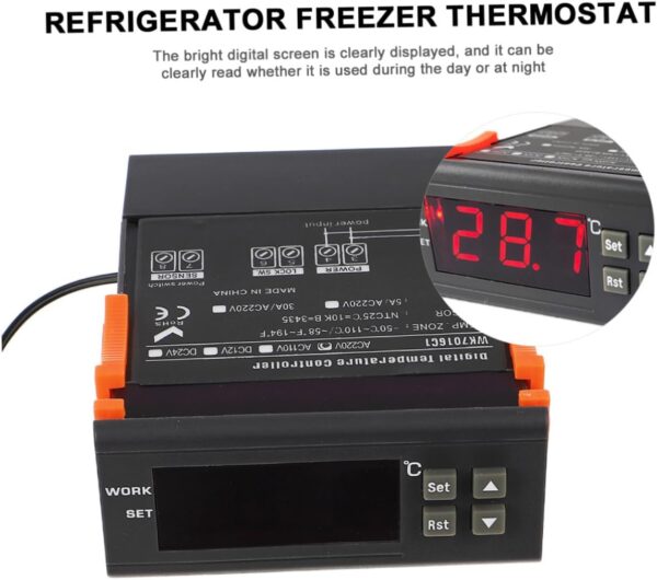 HEALSOPTHY Electronics Thermostat Smart Refrigerator Thermostat Digital Incubator Controller Temperature Regulator for Electronics - Image 8