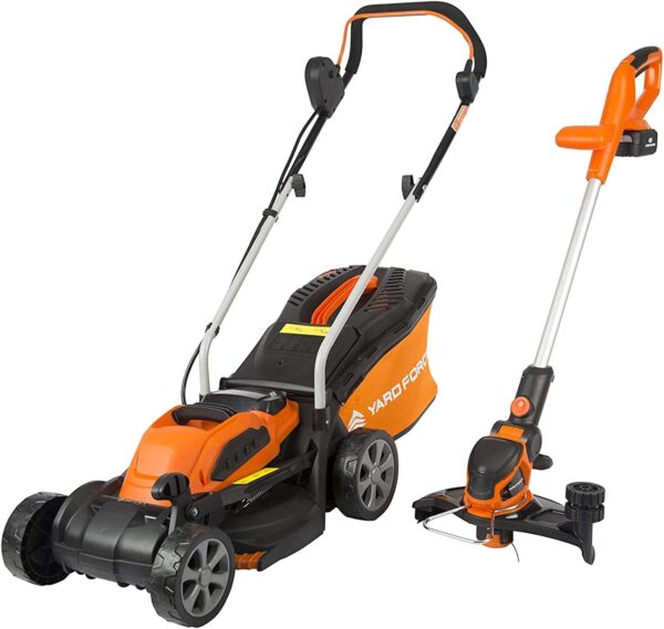 Yard Force 40V 32cm Cordless Lawnmower with Lithium-ion Battery and Quick Charger LM G32 + Grass Trimmer with Adjustable Head, - Image 2