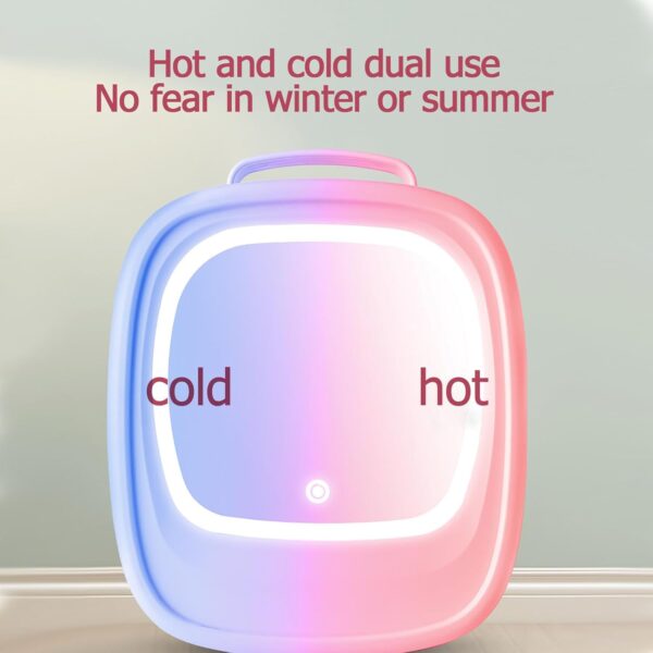 WhAeoy Refrigerator with Mirror, Beauty Refrigerator, Small And Portable + Noise Reduction And Mute + Smart Chip + Dual Use for Home And Car, Suitable for Makeup,A - Image 5