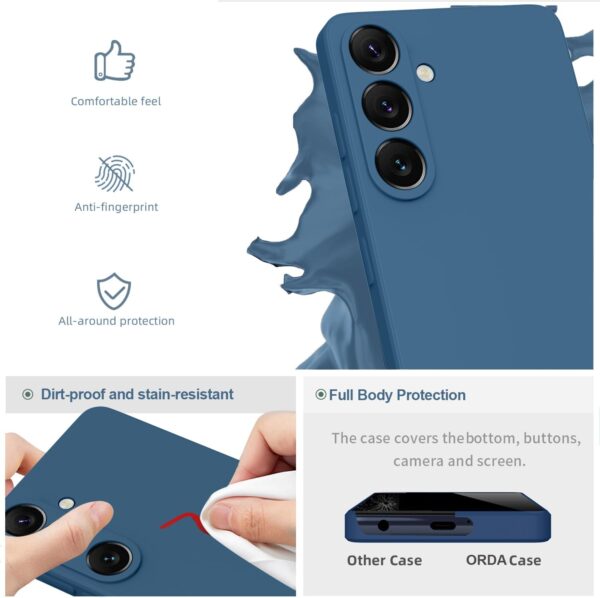 ORDA for Samsung Galaxy S24 Plus Case Silicone Camera Protection Ultra Slim Case Soft Gel for Samsung Galaxy S24+ Phone Case Cover Rubber Anti-Scratch Compatible for 6.65" Matte Blue - Image 4